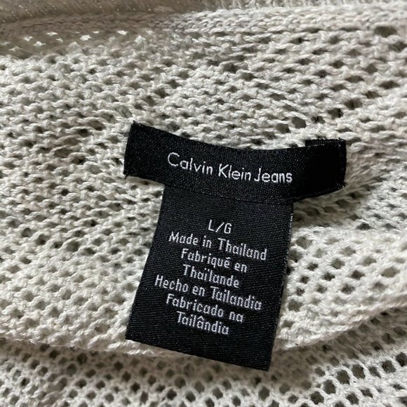 Calvin Klein Gray Open Front Waterfall Cardigan Lg - Picture 5 of 5